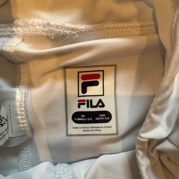 Fila White and Blue Tennis Outfit Girls size XS (5-6)
